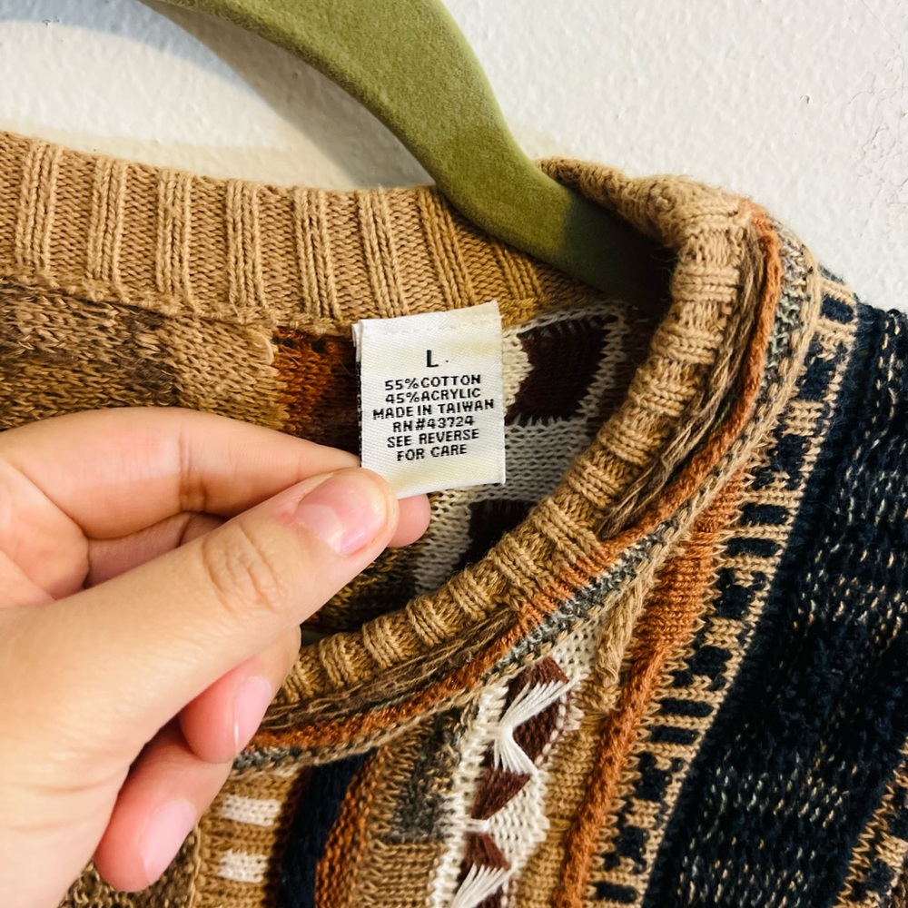 Men’s Vintage Bachrach 3D Coogi Style Sweater - Picture 7 of 7